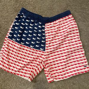 Vineyard Vines Mens XL American Flag Swim Trunks